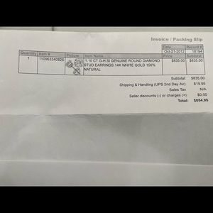 1.10 natural round diamond stud earrings